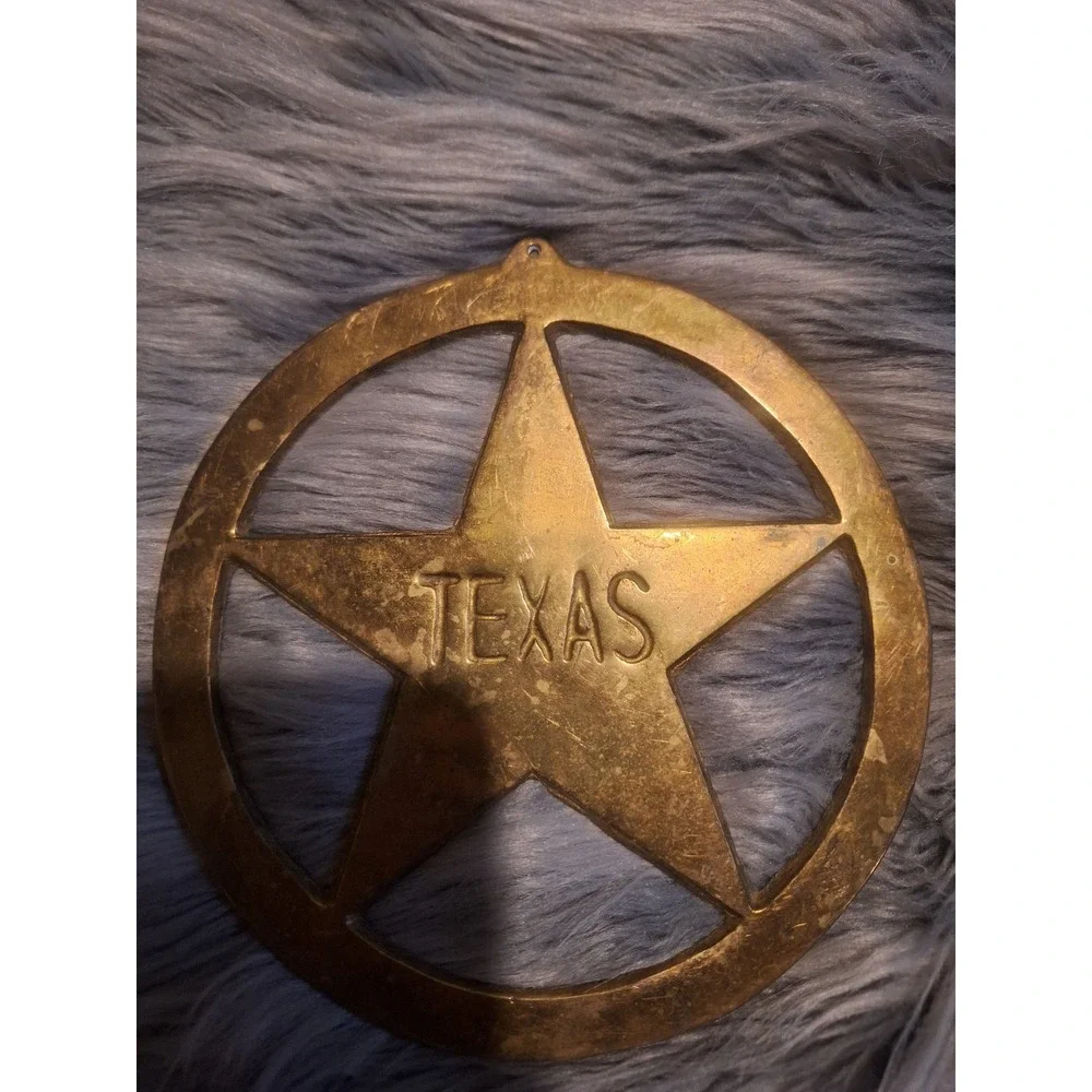 Vintage brass Teaxs star wall hanging/ trivet